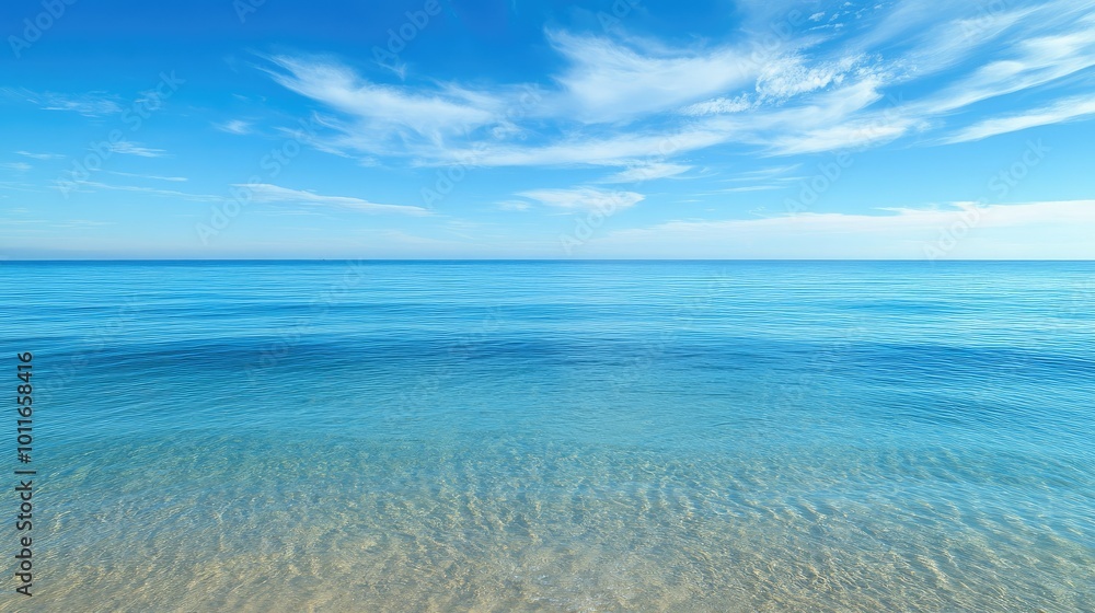 A beautiful, tranquil sea beneath the European coastline, no fish in sight, with space for writing. A beautiful, tranquil sea beneath the European coastline, no fish in sight, with space for writing.