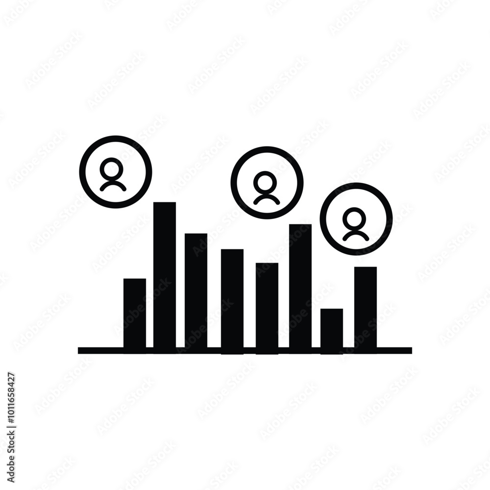 Audience segment concept. Vector icon isolated on white background. Audience segment concept. Vector icon isolated on white background.