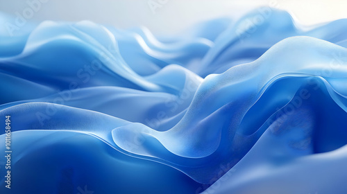 Abstract Blue 3D Wavy Background