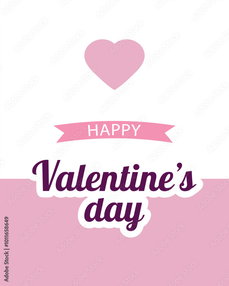 Happy Valentine's Day, cute vector design for banner, poster or greeting card. Happy Valentine's Day, cute vector design for banner, poster or greeting card.