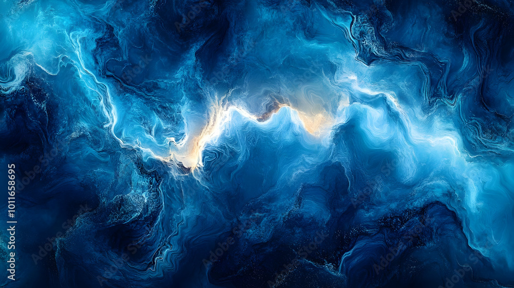 Abstract Blue and White Swirling Digital Painting Abstract Blue and White Swirling Digital Painting