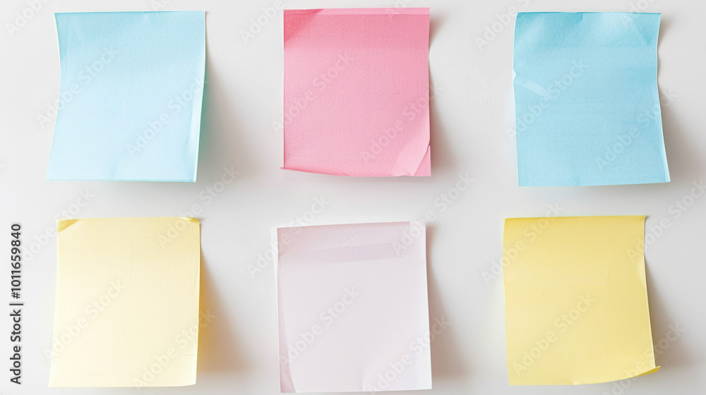 Fototapeta premium Sticky post it note paper isolated on pure white background
