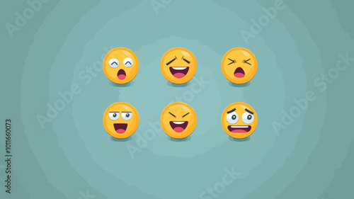 Complete Set of WhatsApp Emoji Facial Expressions Vector, High-Resolution SVG Emoticons Without Effects, Digital Communication Icons