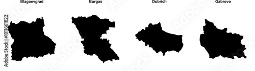 Blagoevgrad, Burgas, Dobrich, Gabrovo outline maps