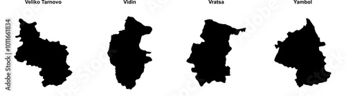 Veliko Tarnovo, Vidin, Vratsa, Yambol outline maps