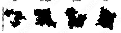 Sofia, Stara Zagora, Targovishte, Varna outline maps