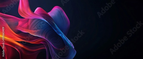 Colorful Abstract Background with Twisted Ribbon Shapes. AI generated illustration