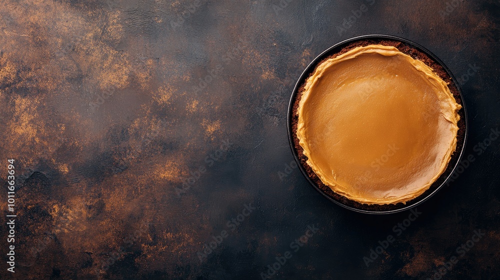 A delicious caramel cake photographed from above, with plenty of space for text or design. A delicious caramel cake photographed from above, with plenty of space for text or design.
