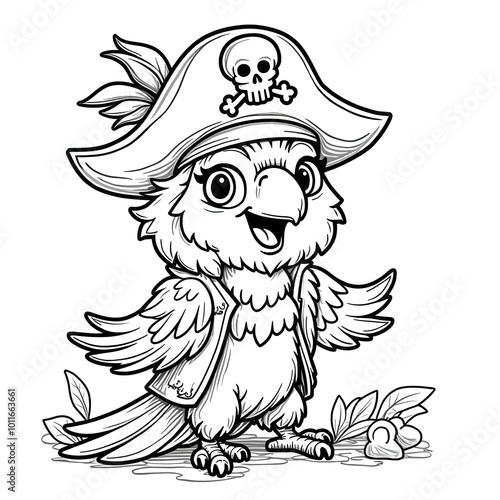 Pirate Parrot Coloring Page