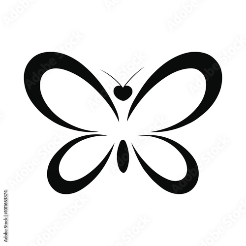 Vector - Butterfly conceptual simple icon. Logo. Vector illustration