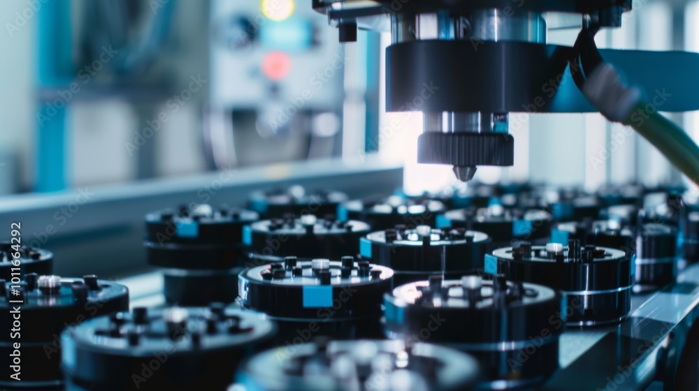 Modern machinery operates with precision in an industrial setting under bright lighting, showcasing advanced technology at work. Modern machinery operates with precision in an industrial setting under bright lighting, showcasing advanced technology at work.