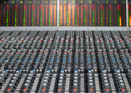 Картината върху платно Sound, audio mixing board background