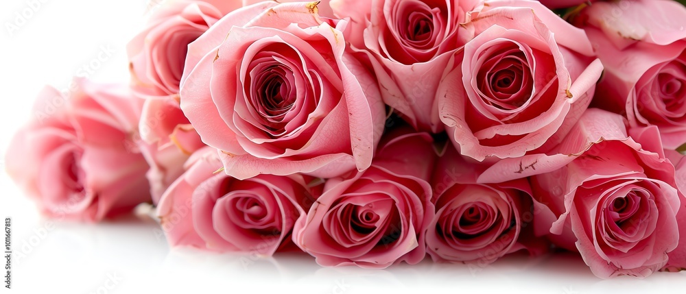 A bouquet of pink roses, watercolor effect, romantic theme, isolated on white background A bouquet of pink roses, watercolor effect, romantic theme, isolated on white background