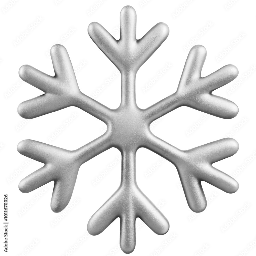 Silver metallic snowflake on transparent background. Festive holiday decoration Silver metallic snowflake on transparent background. Festive holiday decoration