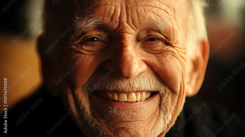Joyful Elderly Gentleman With Warm Smile Joyful Elderly Gentleman With Warm Smile