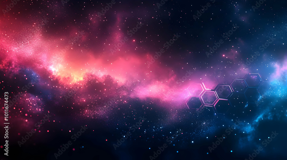 Fototapeta premium Abstract Space Background with Hexagon Pattern