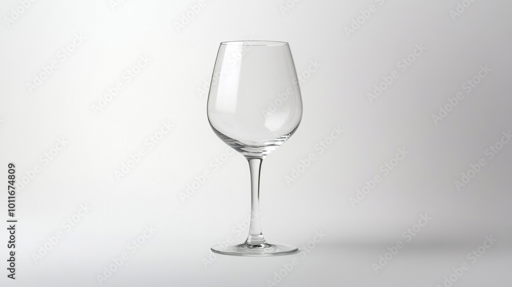 Elegant empty wine glass on a minimalistic background showcasing simple design and clarity Elegant empty wine glass on a minimalistic background showcasing simple design and clarity