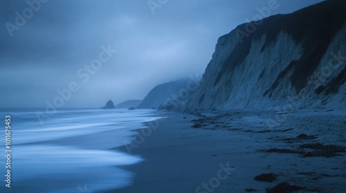 Coastal Cliffs at Dusk