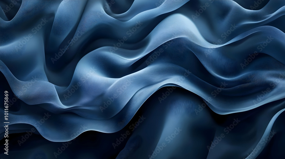 Abstract Blue Wavy Fabric Background Abstract Blue Wavy Fabric Background