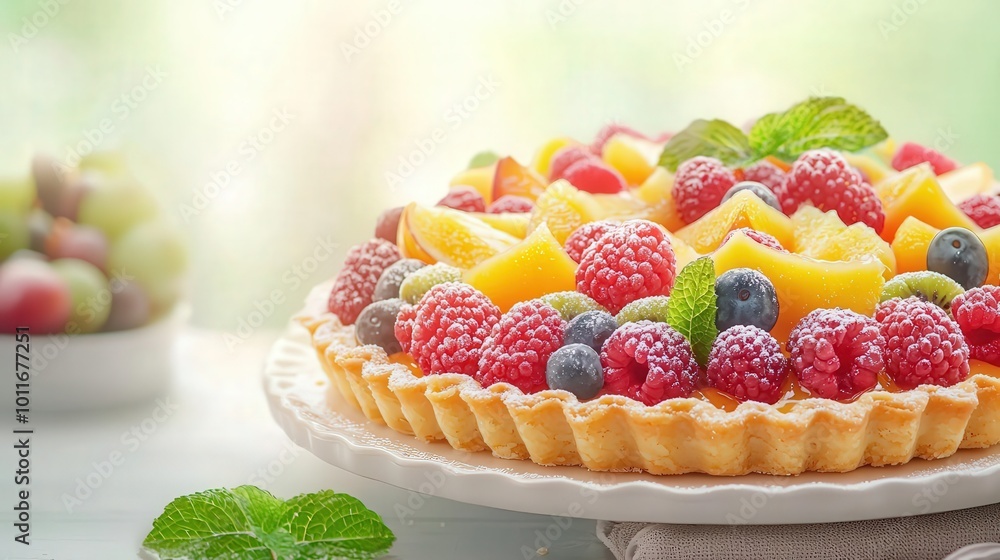 Delicious fruit tart with assorted berries Delicious fruit tart with assorted berries