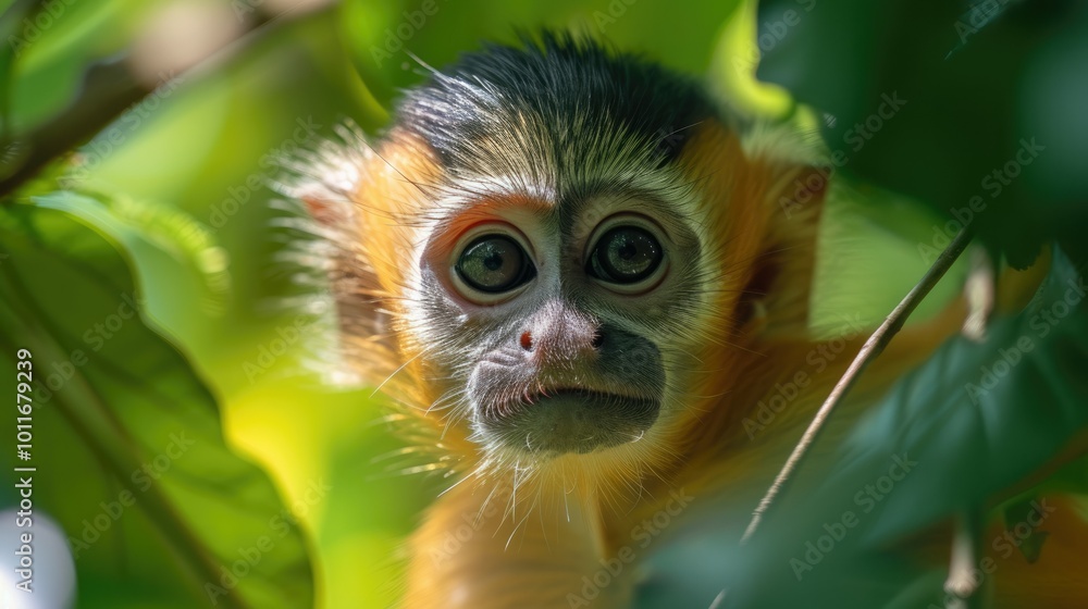 Monkey in a natural environment with vibrant colors. backgrounds of amazing animals in their natural habitat Monkey in a natural environment with vibrant colors. backgrounds of amazing animals in their natural habitat