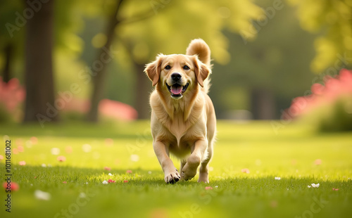 golden retriever playing in the park