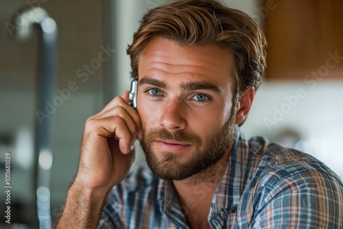 Worried Man Calling Plumber, Generative AI