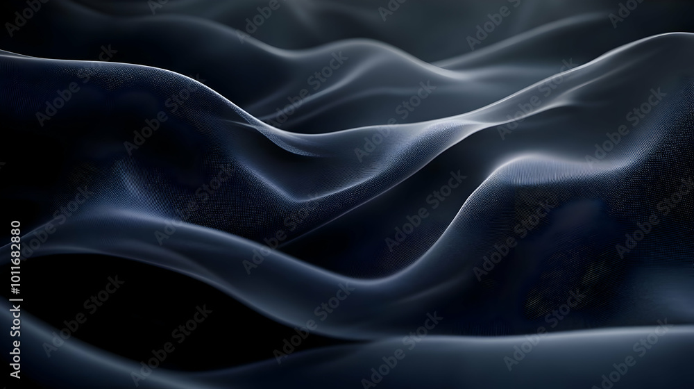 Fototapeta premium Abstract 3D Dark Blue Wavy Background