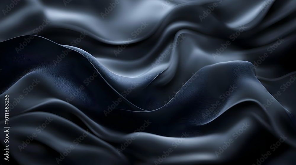 Fototapeta premium Abstract Dark Blue Wavy Background Illustration