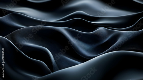 Abstract Dark Blue Wavy Texture 3D Illustration