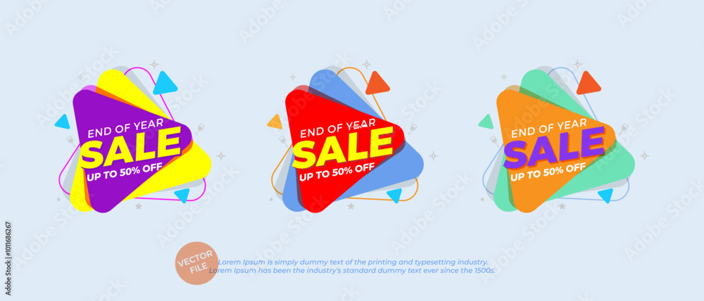 End of year sale word concept vector illustration with 3d style for social media and website. year-end hot sales campaign special offer End of year sale word concept vector illustration with 3d style for social media and website. year-end hot sales campaign special offer