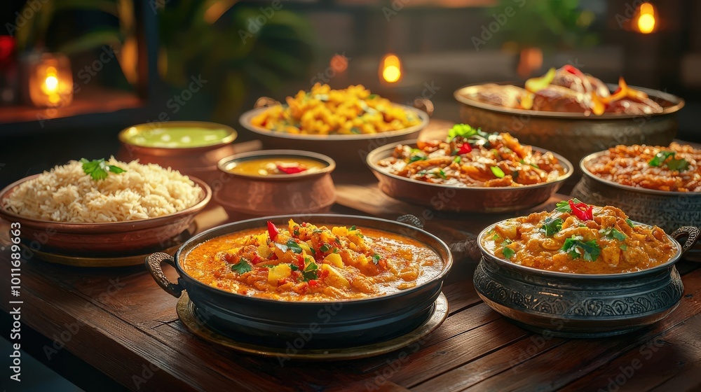 Assortment of Indian food dishes Assortment of Indian food dishes