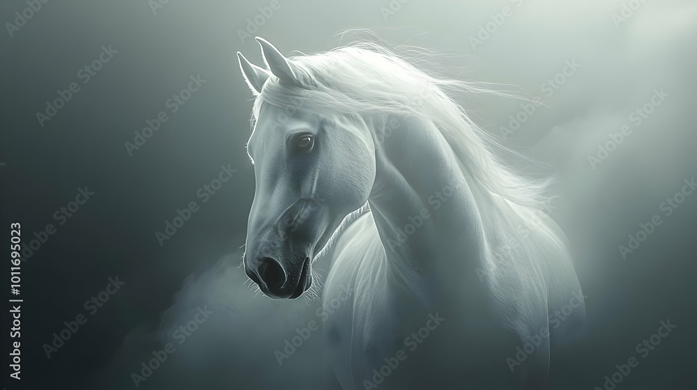 White Horse Portrait Illustration White Horse Portrait Illustration