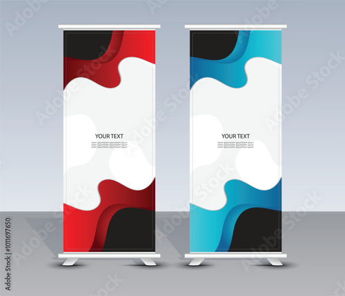 Modern roll up banner template design, pull up design, modern x-banner design