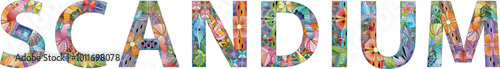 Word SCANDIUM. It is a chemical element. Vector decorative zentangle object for any purpose
