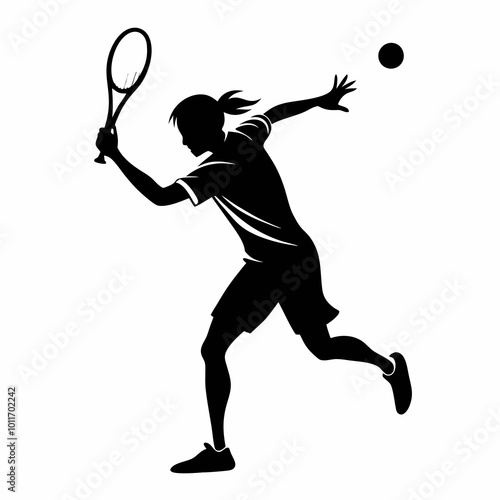 tennis player silhouette vector