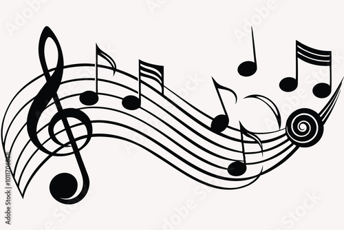 Music notes staff icons vector B.eps