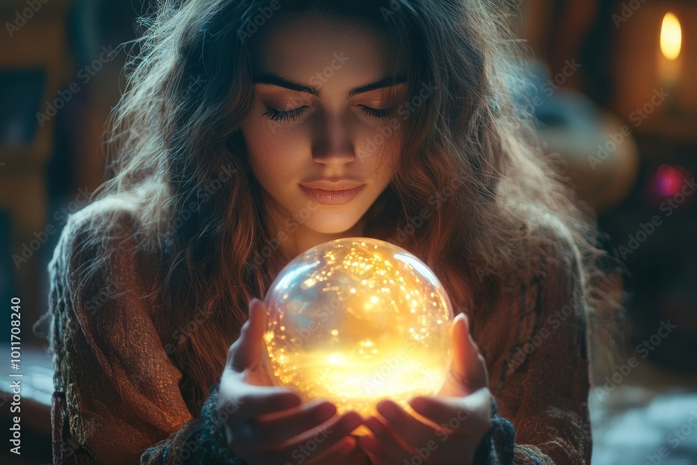 Naklejka premium Fortune Teller Predicting Future, Generative AI