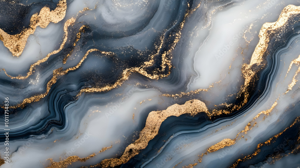 Abstract Background with Gray, Blue, and Gold Swirls Abstract Background with Gray, Blue, and Gold Swirls