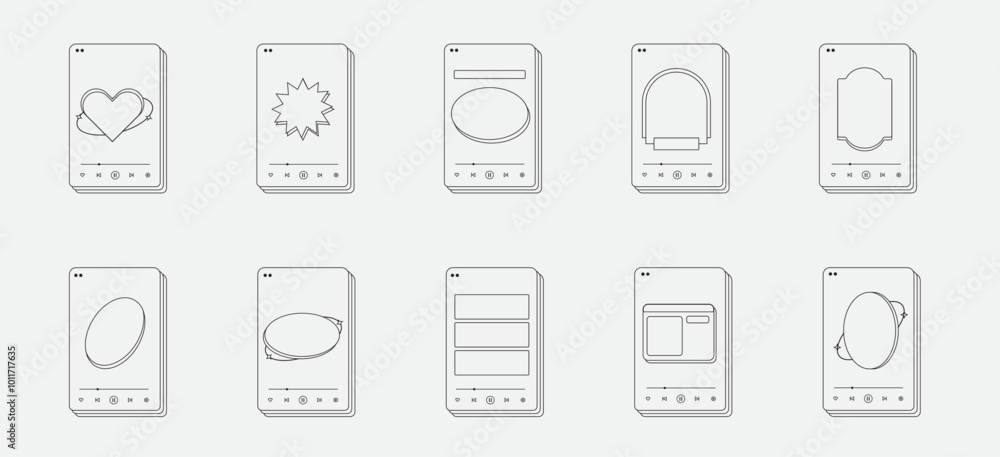Set of Line Art Retro Ui Music Frame Text Box Vector Collection. Retro Desktop Windows, Message Boxes, and User Interface Pop-up Elements for Web and App Design Illustration Set of Line Art Retro Ui Music Frame Text Box Vector Collection. Retro Desktop Windows, Message Boxes, and User Interface Pop-up Elements for Web and App Design Illustration