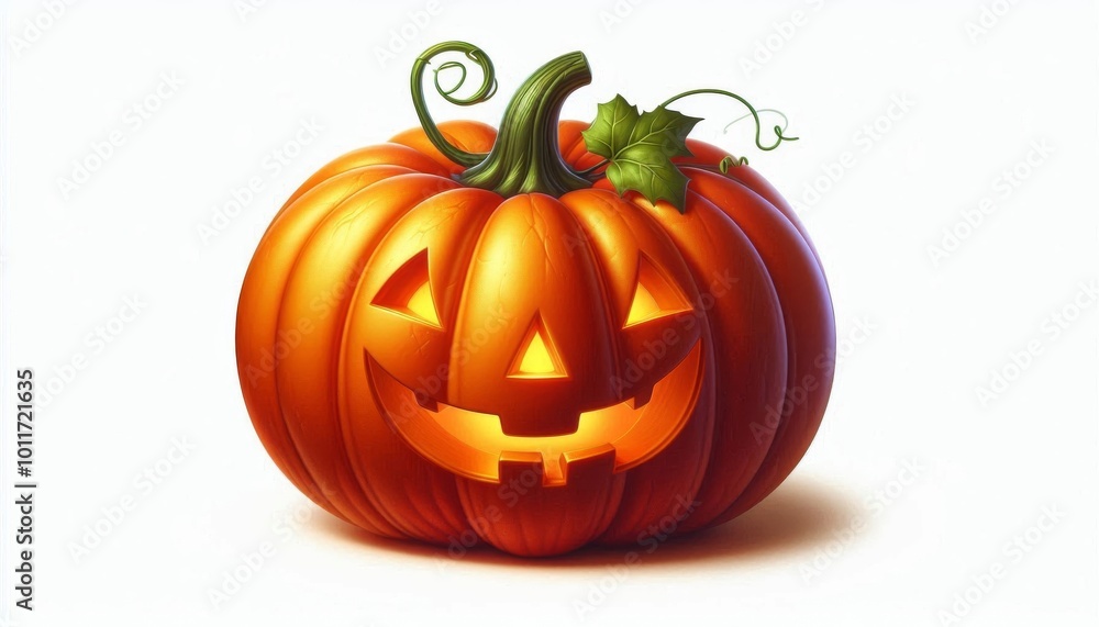 orange pumpkin Jack O lantern isolated on white background. Halloween orange pumpkin Jack O lantern isolated on white background. Halloween