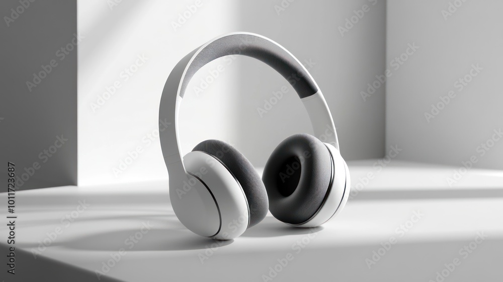 White Headphones on a White Surface White Headphones on a White Surface