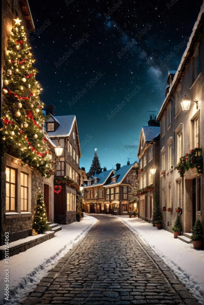 Fototapeta premium Christmas border on black background christmas background Ultra realistic Photorealistic picturesque scenery