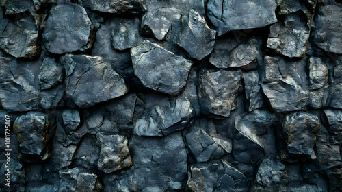 Dark Rough Stone Wall Texture - 3D Illustration