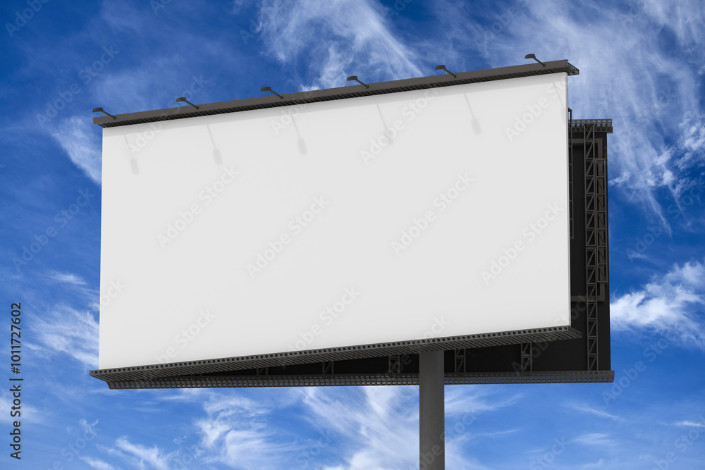 Mockup of a outdoor billboard against the sky Mockup of a outdoor billboard against the sky