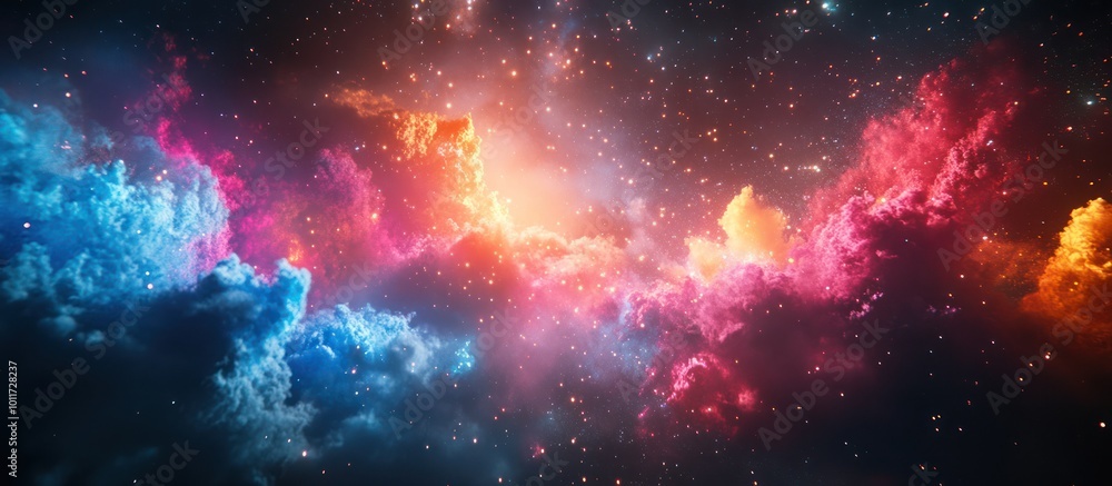 Fototapeta premium Colorful Nebula in Space with Stars.