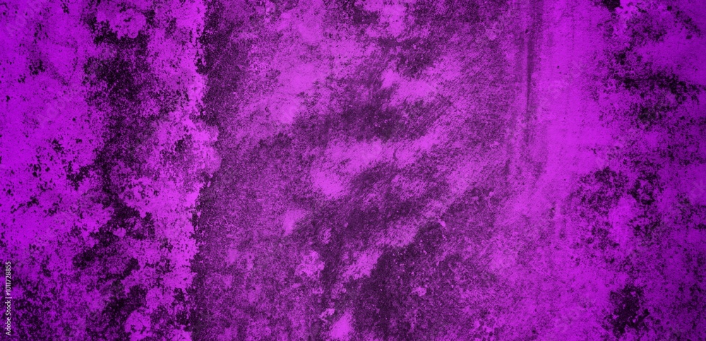 Obraz premium long background of purple color cracked wall, Old black purple painted metal wall Cracked paint texture Dark magenta background with paint drips Baner with a toned rough texture