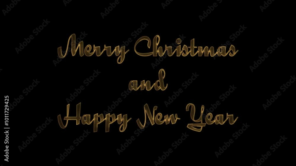 Merry Christmas and Happy New Year video animation text. Gold neon words. 4k alpha channel Merry Christmas and Happy New Year video animation text. Gold neon words. 4k alpha channel