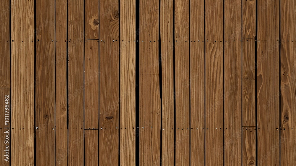 Fototapeta premium Natural Elegance A Wooden Wall of Seamlessly Arranged Oak Pallet Slats.