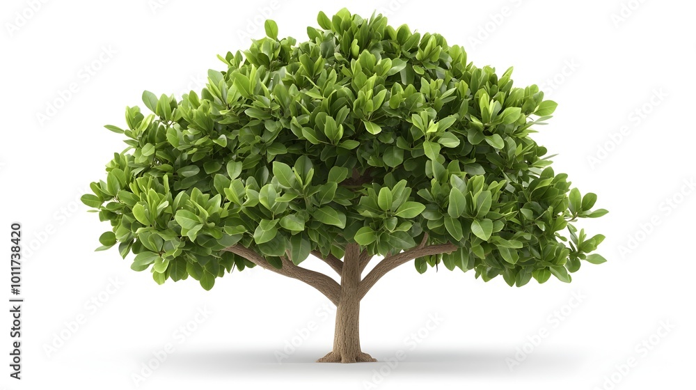 Lush and Thriving Green Tree on a Flawless White Background Lush and Thriving Green Tree on a Flawless White Background